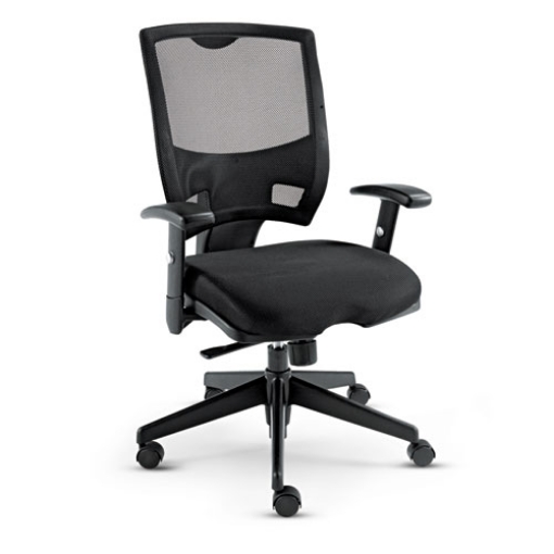 Picture of Alera Epoch Series Fabric Mesh Multifunction Chair, Supports Up To 275 Lb, 17.63" To 22.44" Seat Height, Black