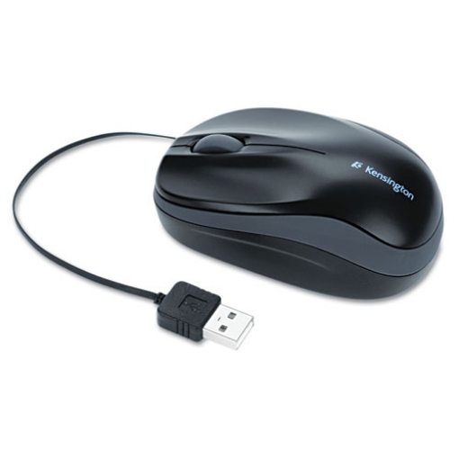 Picture of Pro Fit Optical Mouse With Retractable Cord, Usb 2.0, Left/right Hand Use, Black