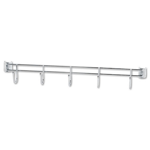 Picture of Hook Bars For Wire Shelving, Five Hooks, 24" Deep, Silver, 2 Bars/pack