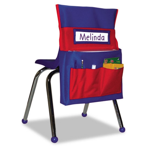 Picture of Chairback Buddy Pocket Chart, 7 Pockets, 15 X 19, Blue/red