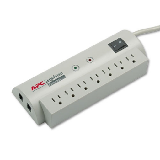 Picture of SurgeArrest Personal Power Surge Protector, 7 AC Outlets, 6 ft Cord, 240 J, Beige