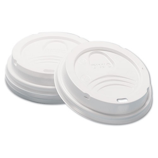 Picture of Dome Hot Drink Lids, Fits 8 Oz Cups, White, 100/sleeve, 10 Sleeves/carton