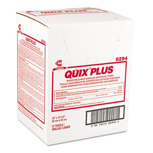 Picture of Quix Plus Cleaning and Sanitizing Towels, 13.5 x 20, Pink, 72/Carton