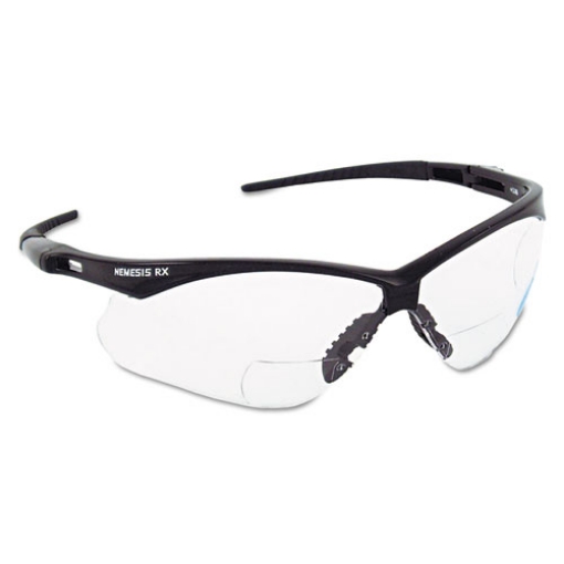 Picture of V60 Nemesis Rx Reader Safety Glasses, Black Frame, Clear Lens, +1.0 Diopter Strength