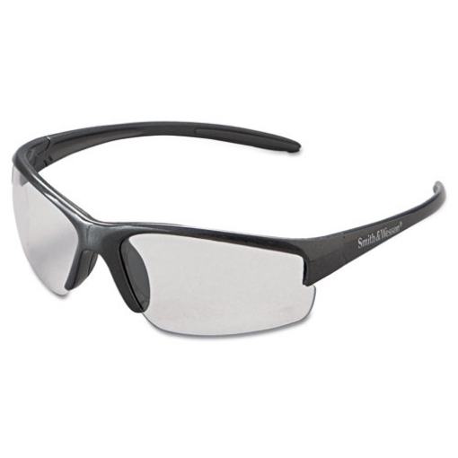 Picture of equalizer safety glasses, gunmetal frame, clear anti-fog lens