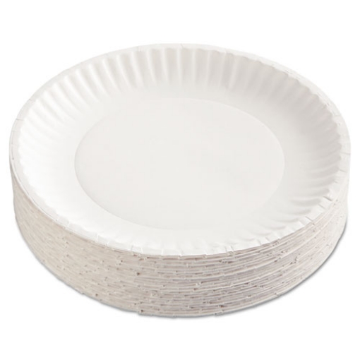 Picture of Gold Label Coated Paper Plates, 9" Dia, White, 100/pack, 10 Packs/carton