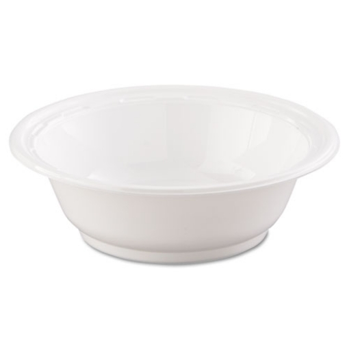 Picture of Famous Service Plastic Dinnerware, Bowl, 12 Oz, White, 125/pack, 8 Packs/carton