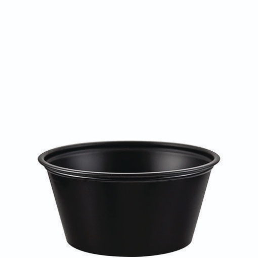 Picture of polystyrene portion cups, 3.25 oz, black, 250/bag, 10 bags/carton