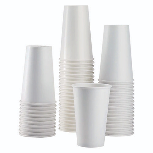 Picture of Double Poly Paper Cold Cups, 16 oz, White, 1,000/Carton