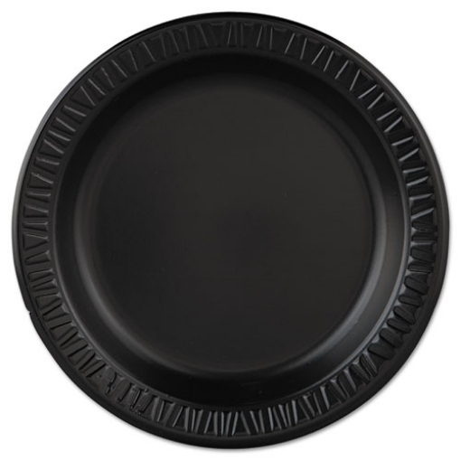 Picture of Quiet Classic Laminated Foam Dinnerware, Plate, 9" Dia, Black, 125/pack, 4 Packs/carton