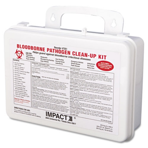 Picture of Bloodborne Pathogen Cleanup Kit, 10 x 7 x 2.5, OSHA Compliant, Plastic Case
