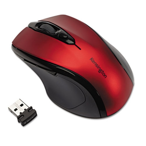 Picture of Pro Fit Mid-Size Wireless Mouse, 2.4 Ghz Frequency/30 Ft Wireless Range, Right Hand Use, Ruby Red