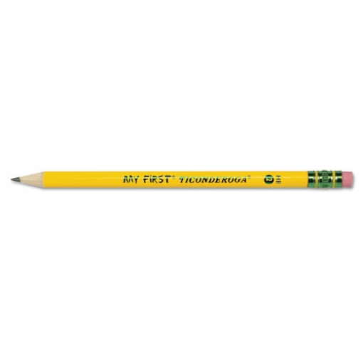 Picture of My First Woodcase Pencil With Eraser, Hb (#2), Black Lead, Yellow Barrel, Dozen