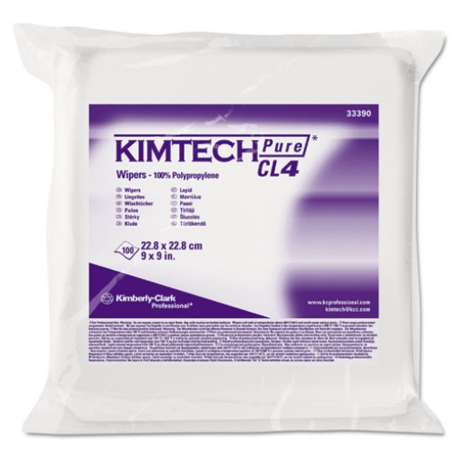 Picture of W4 Critical Task Wipers, Flat Double Bag, 3-Ply, 9 x 9, Unscented, White, 100/Bag, 5 Bags/Carton