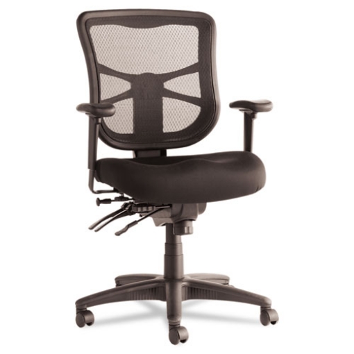 Picture of Alera Elusion Series Mesh Mid-Back Multifunction Chair, Supports Up To 275 Lb, 17.7" To 21.4" Seat Height, Black