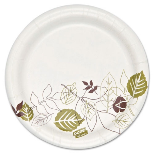 Picture of Pathways Soak Proof Shield Heavyweight Paper Plates, 5.88" Dia, Green/burgundy, 250 Pack, 4 Packs/carton