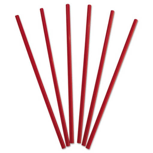 Picture of Wrapped Giant Straws, 10.25", Polypropylene, Red, 300/box, 4 Boxes/carton