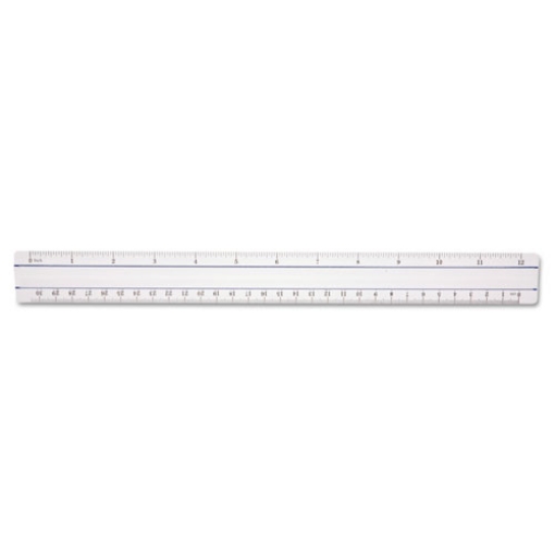 Picture of 12" Magnifying Ruler, Standard/metric, Plastic, Clear