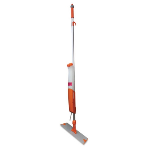 Picture of The Mopster Microfiber Bucketless Mop Handle, 18 X 3 Orange Microfiber Head, 54" Silver Aluminum Handle