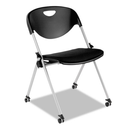 Picture of Alera SL Series Nesting Stack Chair Without Arms, Supports 250 lb, 19.5" Seat Height, Black Seat/Back, Gray Base, 2/Carton