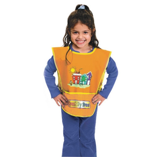 Picture of Kraft Artist Smock, Fits Kids Ages 3-8, Vinyl, One Size Fits All, Bright Colors