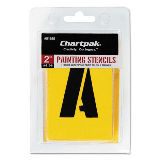 Picture of Professional Lettering Stencils, Painting Stencil Set, A-Z Set/0-9, 2", Manila, 35/set