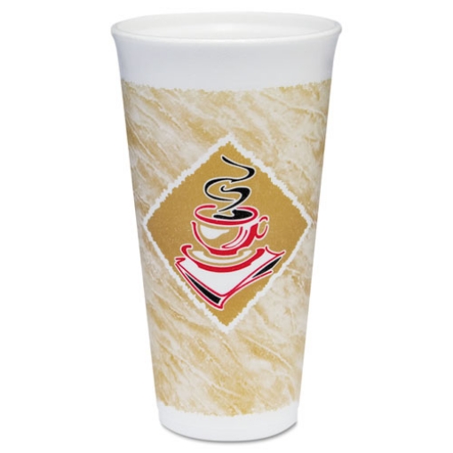 Picture of Cafe G Foam Hot/cold Cups, 20 Oz, Brown/red/white, 500/carton