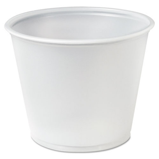 Picture of polystyrene portion cups, 5.5 oz, translucent, 250/bag, 10 bags/carton