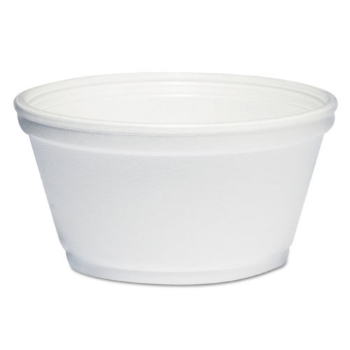 Picture of Foam Container, Extra Squat, 8 oz, White, 1,000/Carton