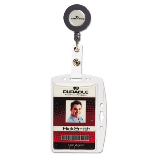 Picture of Id/security Card Holder Set, Vertical/horizontal, Reel, Clear, 10/pack