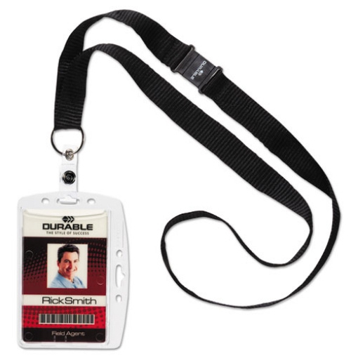 Picture of Id/security Card Holder Set, Vertical/horizontal, Lanyard, Clear, 10/pack