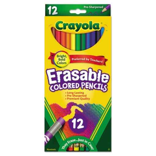 Picture of Erasable Color Pencil Set, 3.3 mm, 2B, Assorted Lead and Barrel Colors, Dozen