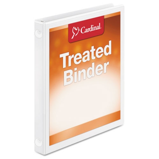 Picture of Treated Binder Clearvue Locking Round Ring Binder, 3 Rings, 0.5" Capacity, 11 X 8.5, White