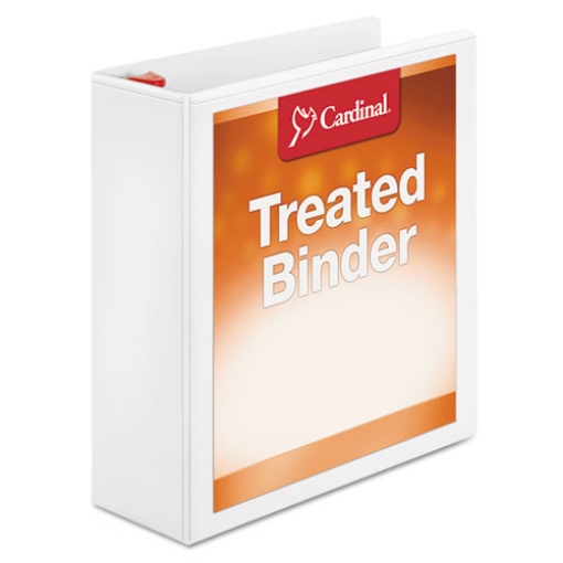 Picture of Treated Clearvue Locking Slant-D Ring Binder, 3 Rings, 3" Capacity, 11 X 8.5, White