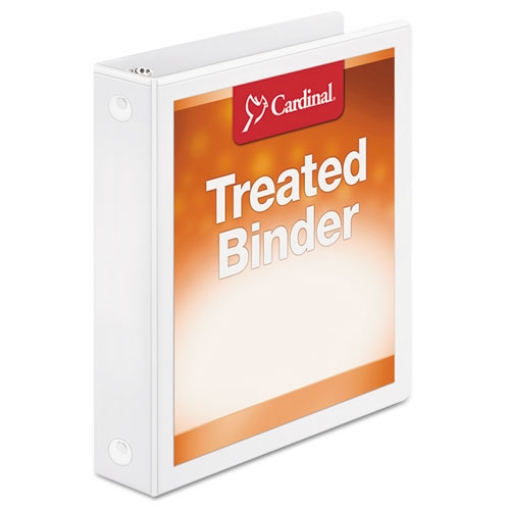 Picture of Treated Binder Clearvue Locking Round Ring Binder, 3 Rings, 1.5" Capacity, 11 X 8.5, White