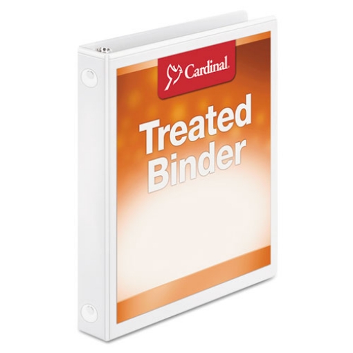 Picture of Treated Binder Clearvue Locking Round Ring Binder, 3 Rings, 1" Capacity, 11 X 8.5, White