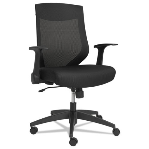 Picture of Alera EB-K Series Synchro Mid-Back Flip-Arm Mesh Chair, Supports Up to 275 lb, 18.5" to 22.04" Seat Height, Black