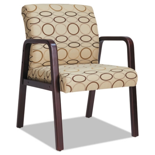 Picture of Alera Reception Lounge WL Series Guest Chair, 24.21" x 24.8" x 32.67", Tan Seat, Tan Back, Mahogany Base