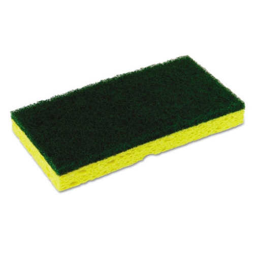 Picture of Medium-Duty Scrubber Sponge, 3.13 X 6.25, 0.88 Thick, Yellow/green, 5/pack, 8 Packs/carton