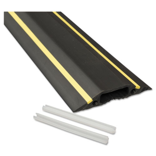 Picture of Medium-Duty Floor Cable Cover, 3.25 X 0.5 X 6 Ft, Black With Yellow Stripe