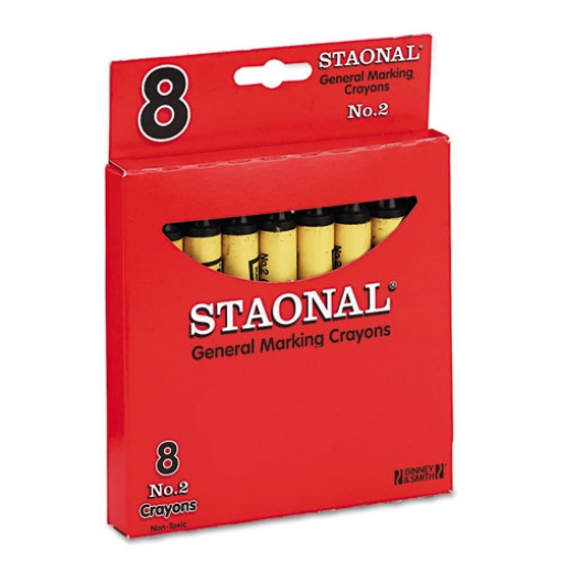 Picture of Staonal Marking Crayons, Black, 8/box