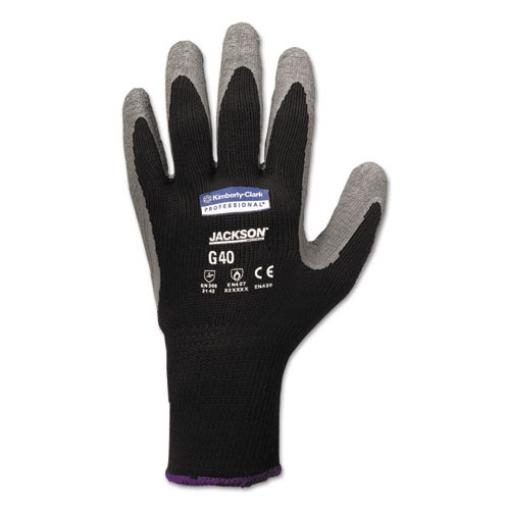 Picture of G40 Latex Coated Gloves, 270 mm Length, 11 X-Large, Poly/Cotton, Gray/Black, 12 Pairs/Pack