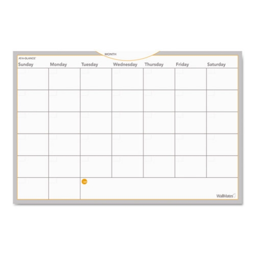 Picture of Wallmates Self-Adhesive Dry Erase Monthly Planning Surfaces, 36 X 24, White/gray/orange Sheets, Undated