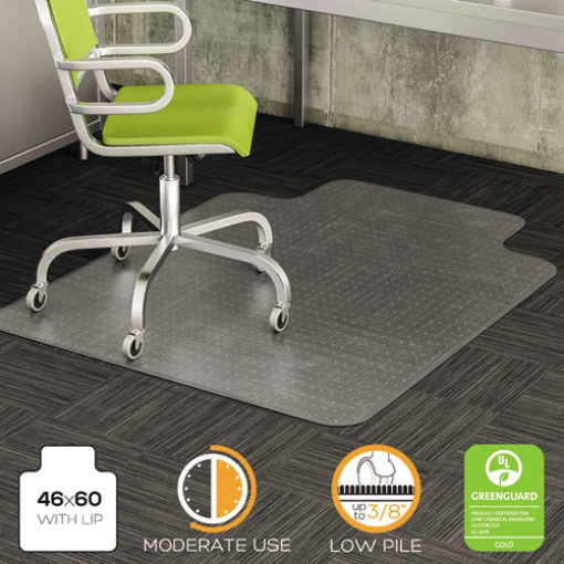 Picture of Duramat Moderate Use Chair Mat For Low Pile Carpet, 46 X 60, Wide Lipped, Clear