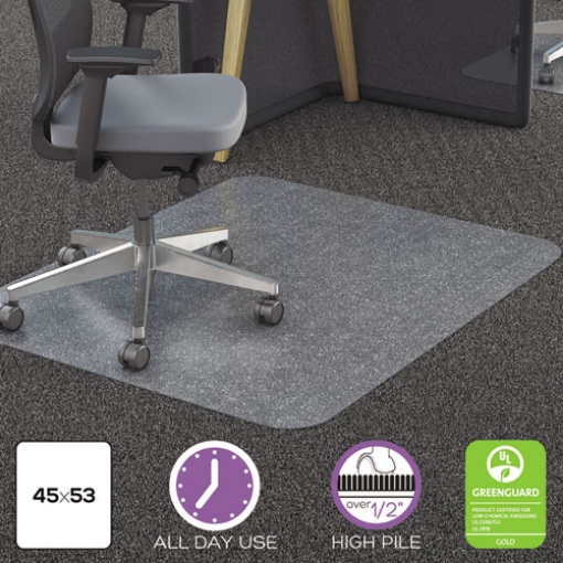 Picture of All Day Use Chair Mat - All Carpet Types, 45 X 53, Rectangle, Clear