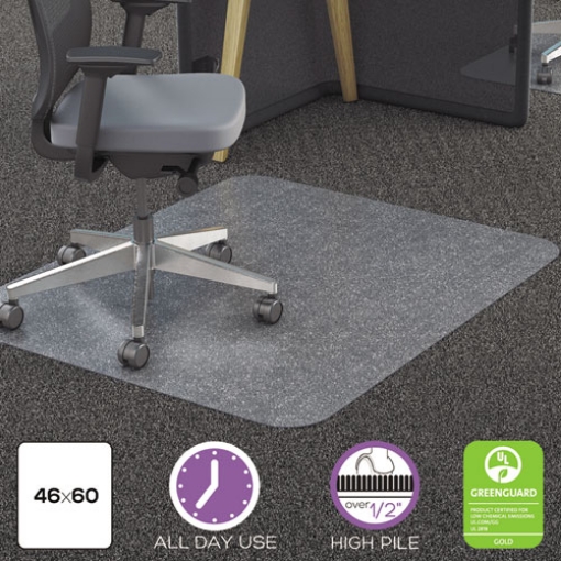 Picture of All Day Use Chair Mat - All Carpet Types, 46 X 60, Rectangle, Clear
