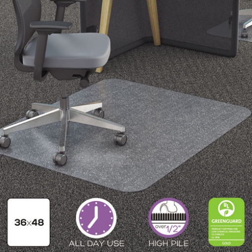 Picture of All Day Use Chair Mat - All Carpet Types, 36 X 48, Rectangular, Clear