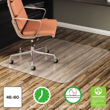Picture of EconoMat All Day Use Chair Mat for Hard Floors, Flat Packed, 46 x 60, Clear
