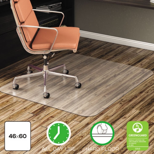 Picture of EconoMat All Day Use Chair Mat for Hard Floors, Flat Packed, 46 x 60, Clear