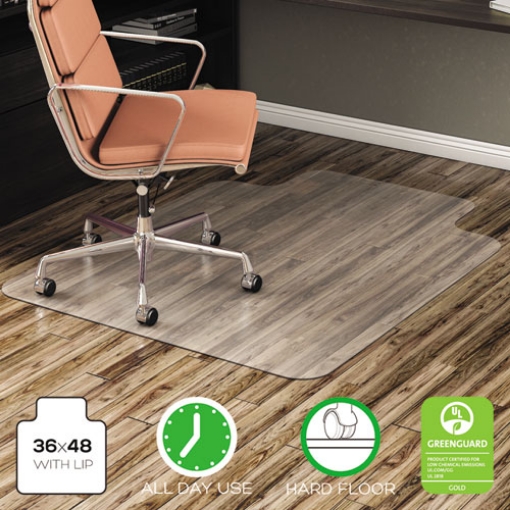 Picture of EconoMat All Day Use Chair Mat for Hard Floors, Flat Packed, 36 x 48, Lipped, Clear